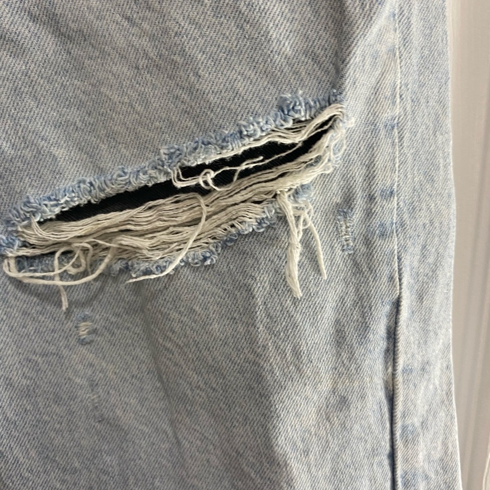 ZARA Ripped Mom Blue Jeans - Picture 2 of 6